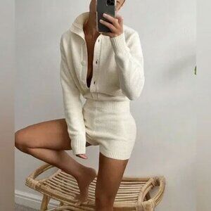NWT Zara Limited Edition Sweater Romper S Ivory Cream